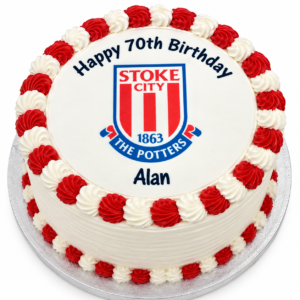 Stoke City Football Club Round Edible Icing Cake Topper