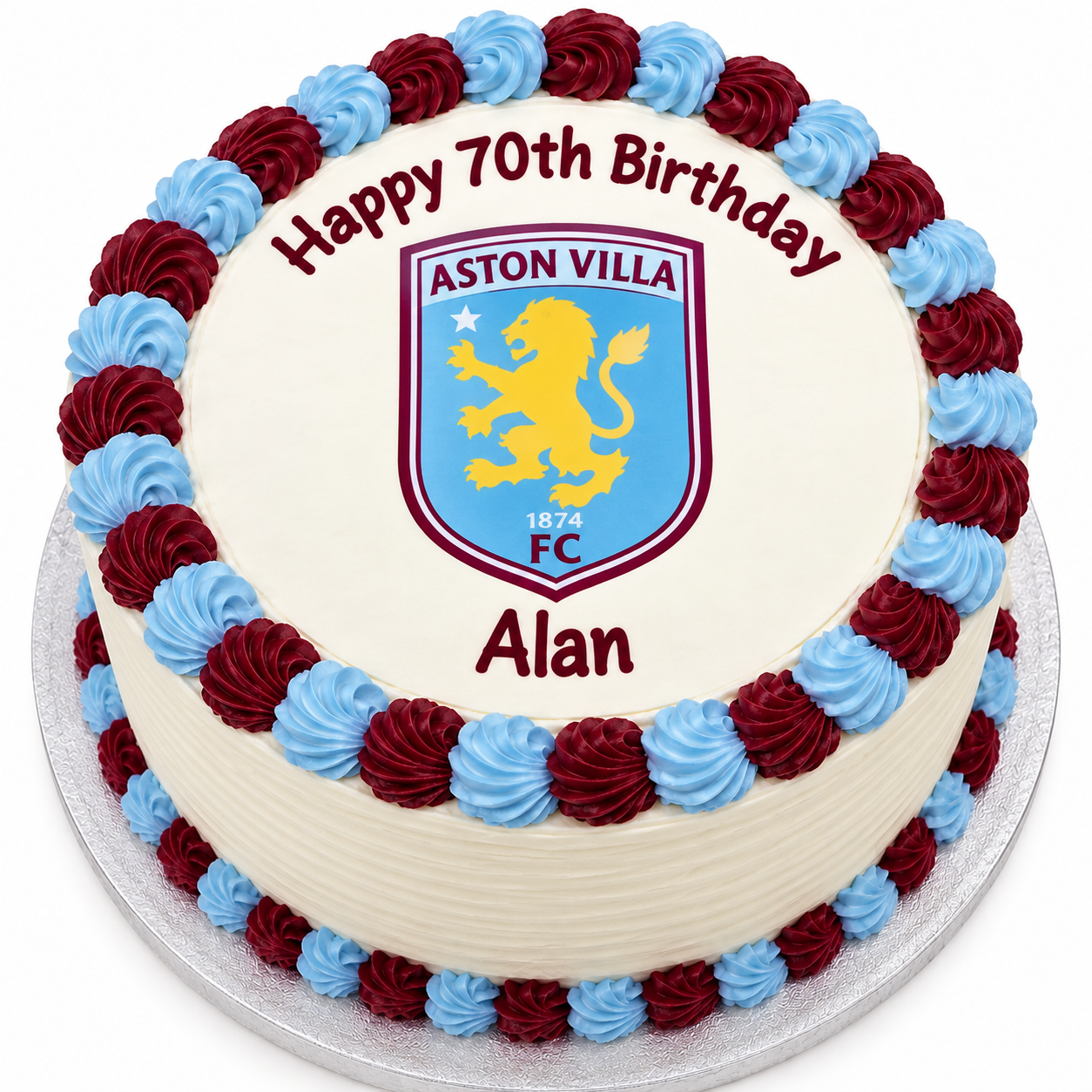 Aston Villa Round Edible Icing Cake Topper