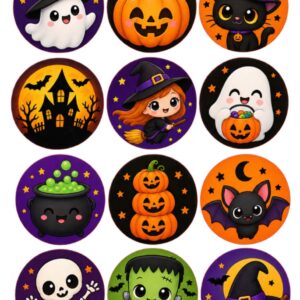 Edible Icing/Wafer Cute Halloween Cake Toppers
