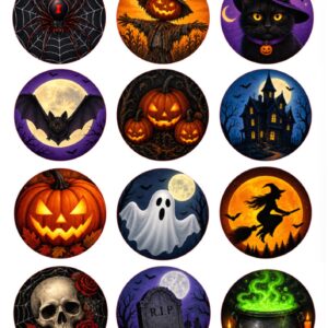 Edible Icing/Wafer Halloween Cake Toppers