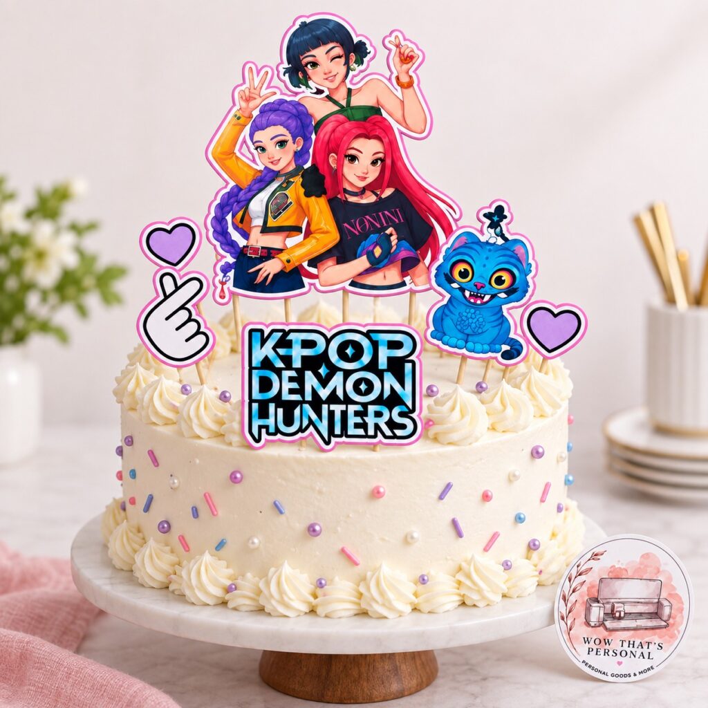 K Pop inspired card cake topper set