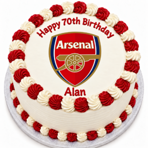 Aresenal Football Club Round Edible Icing Cake Topper