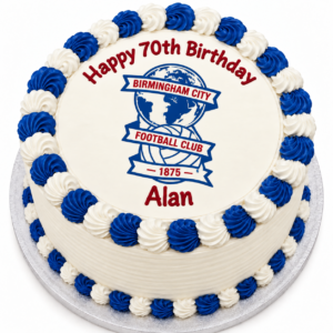 Birmingham City Football Club Round Edible Icing Cake Topper