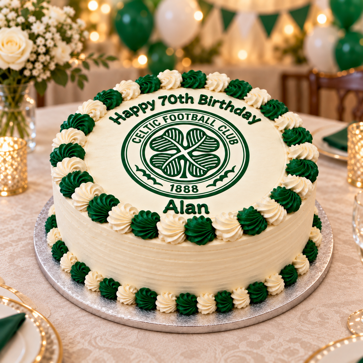 Celtic Football Club Round Edible Icing Cake Topper - Image 2