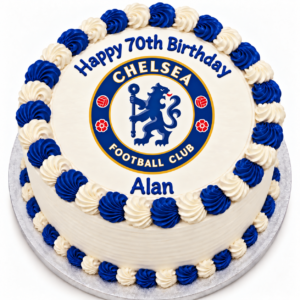 Chelsea Football Club Round Edible Icing Cake Topper