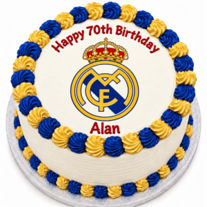 Real Madrid Football Club Round Edible Icing Cake Topper