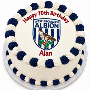 West Bromwich Albion Football Club Round Edible Icing Cake Topper